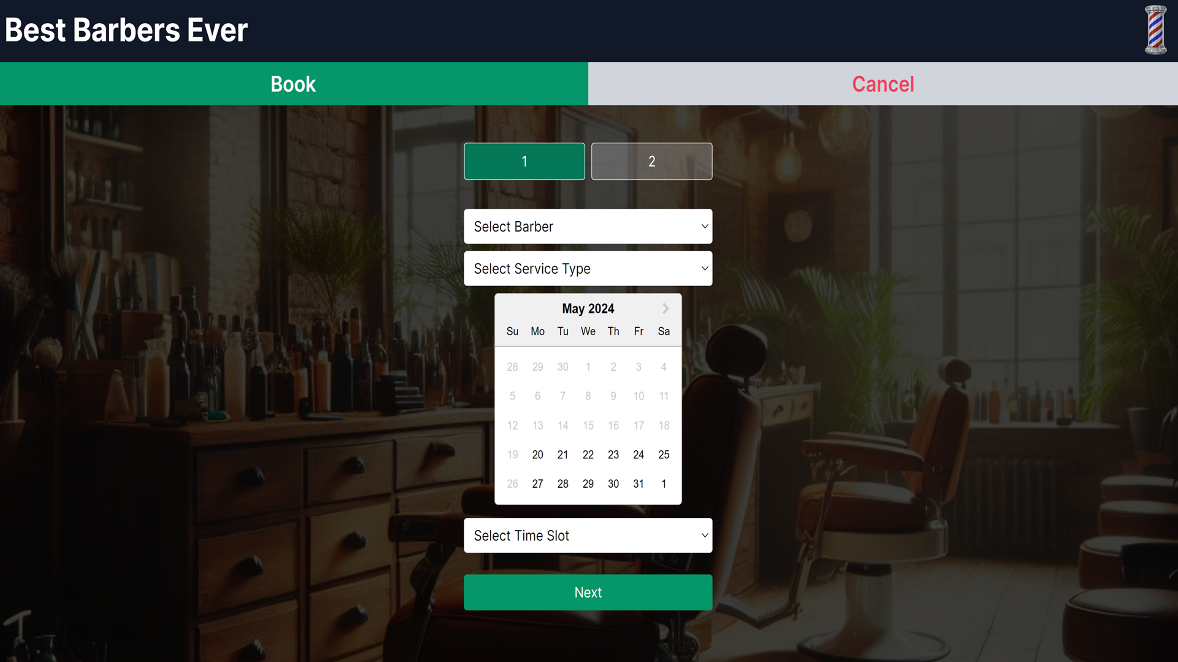 Booking System for Barbers